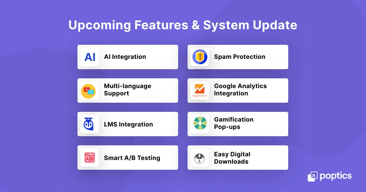 Poptics Upcoming Features