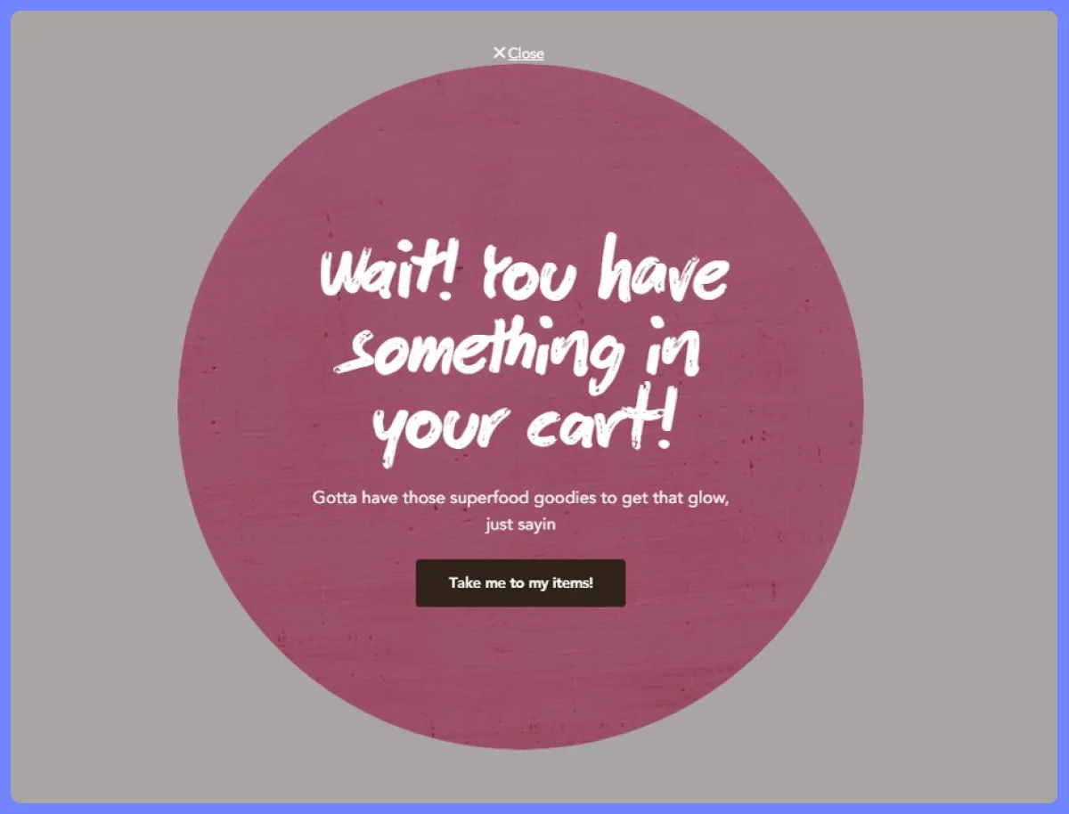 cart abandonment popup reminders