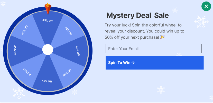 Mystery deal popup