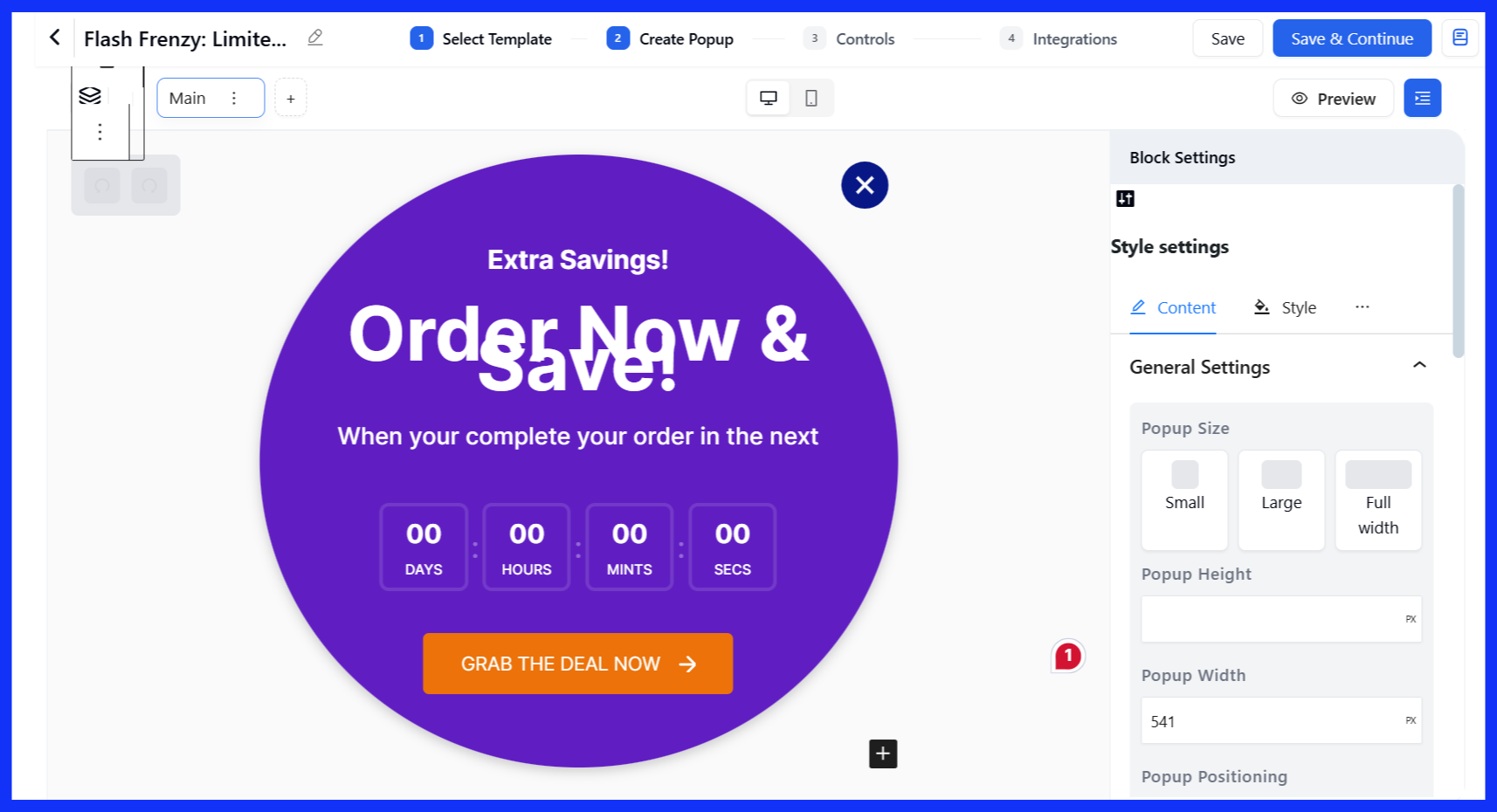 Edit or customize the generated popup