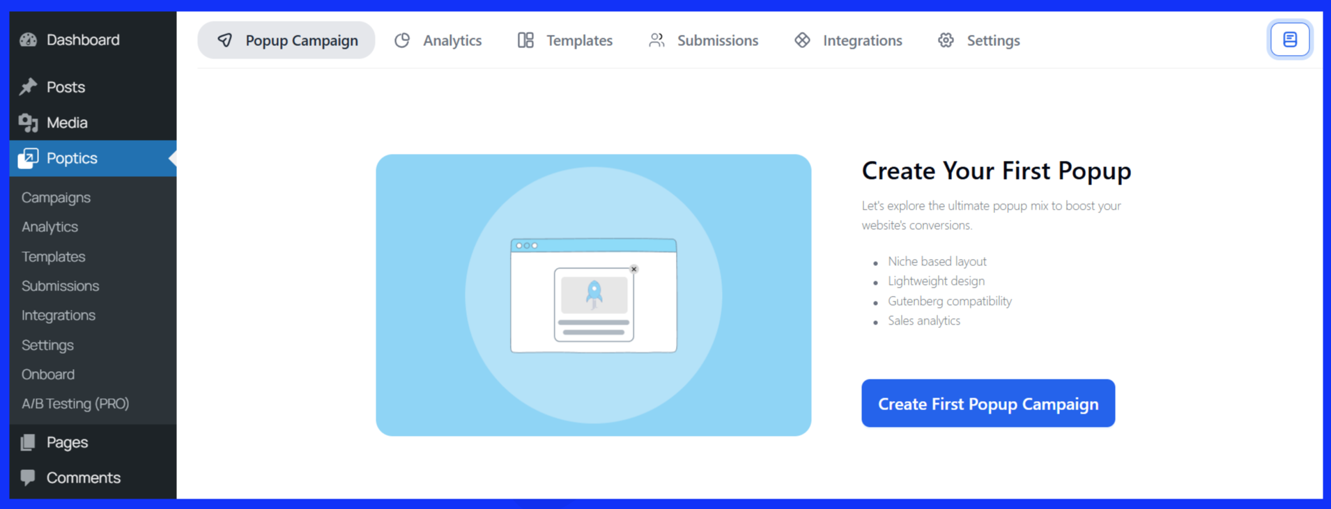 Create Popups Campaign