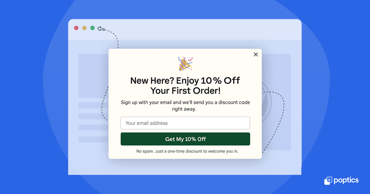 Welcome offer popups
