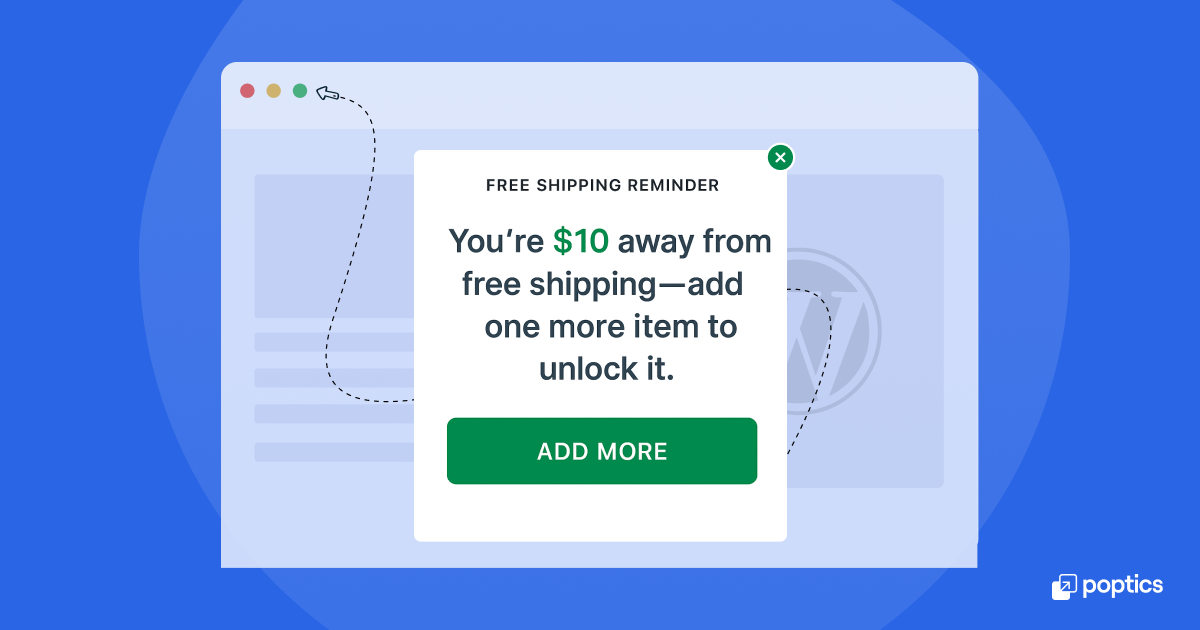 Free shipping reminder popup