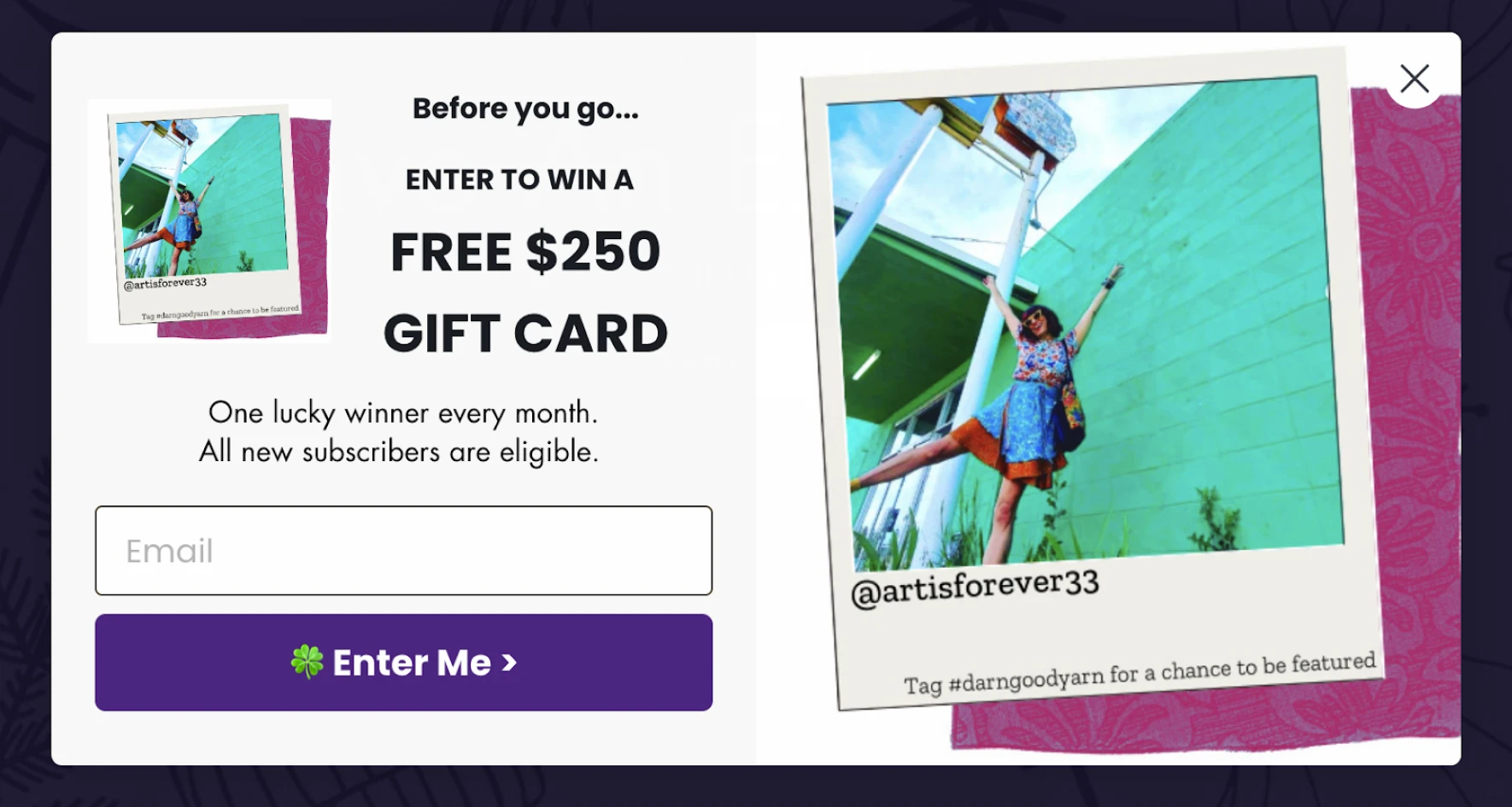 Giveaway Exit Popup